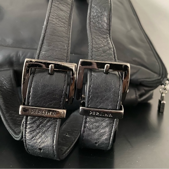 Vintage Perlina NY Black Leather Backpack/Daypack main image 12